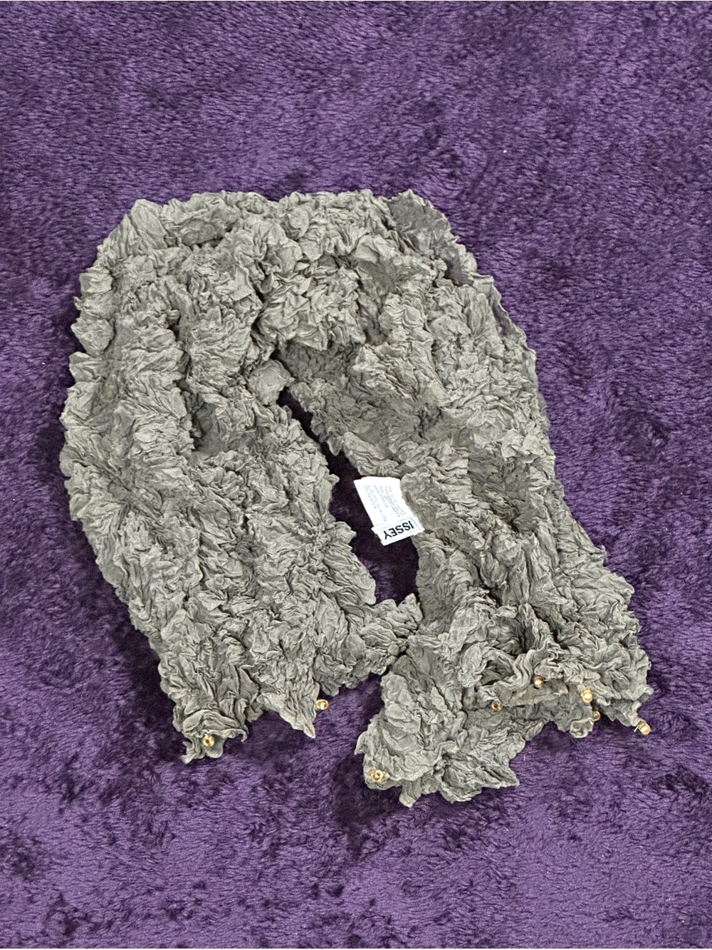 Archival Issey Miyake Main Line 2001 Crinkled Popcorn Stole Scarf